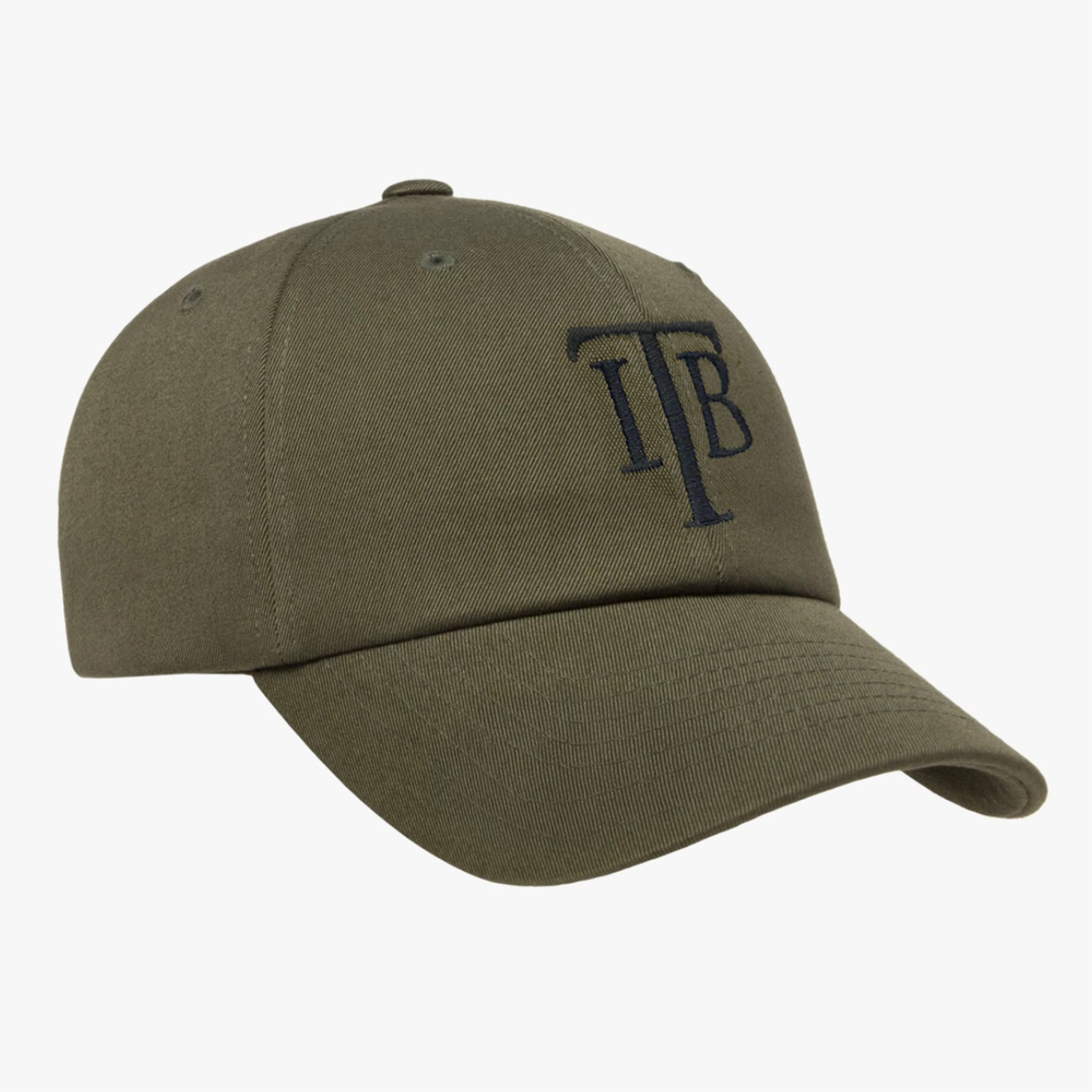 In The Black dad hat in OD Green