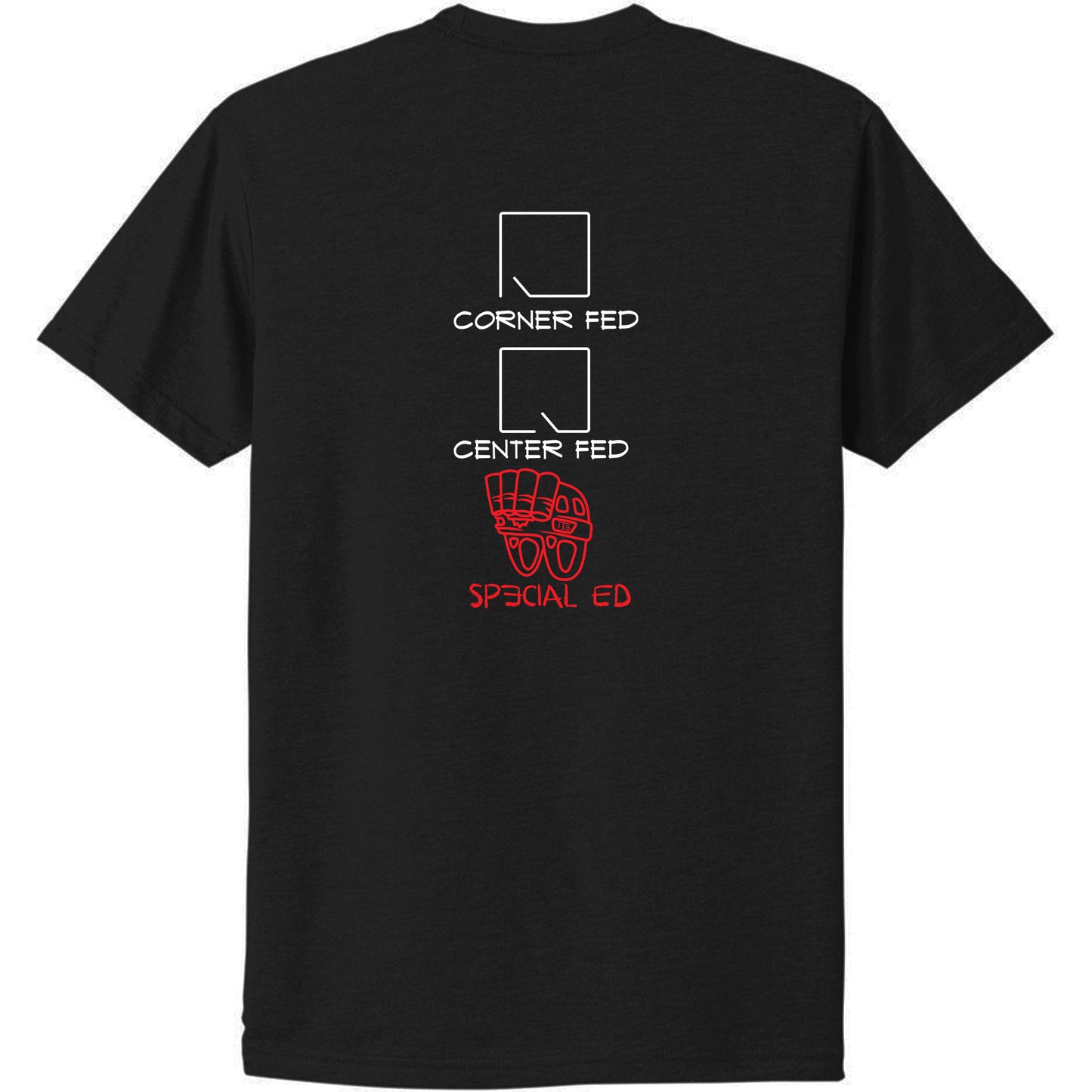 corner fed, center fed, special ed. CQB  t shirt